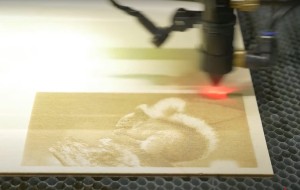 Laser engraving machine for wood